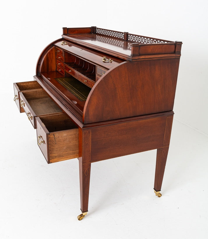 Superb Georgian Mahogany Cylinder Desk