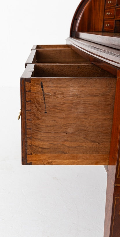 Superb Georgian Mahogany Cylinder Desk