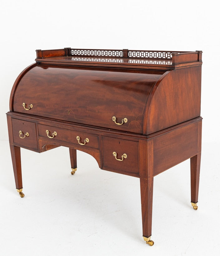Superb Georgian Mahogany Cylinder Desk
