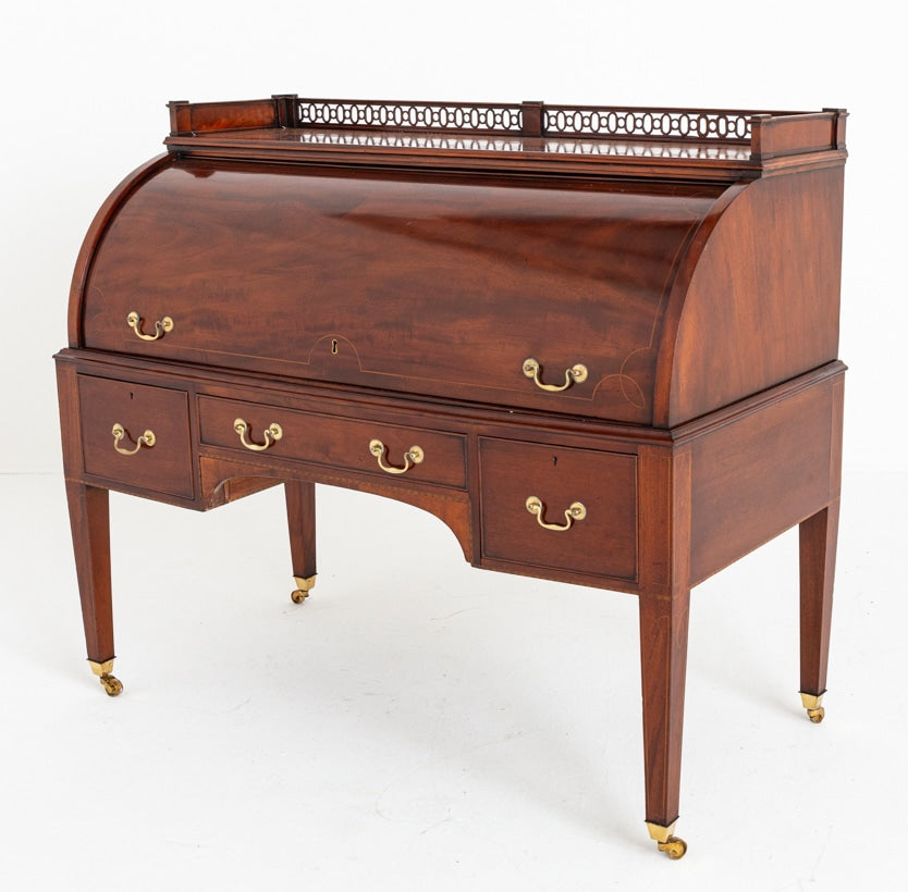 Superb Georgian Mahogany Cylinder Desk