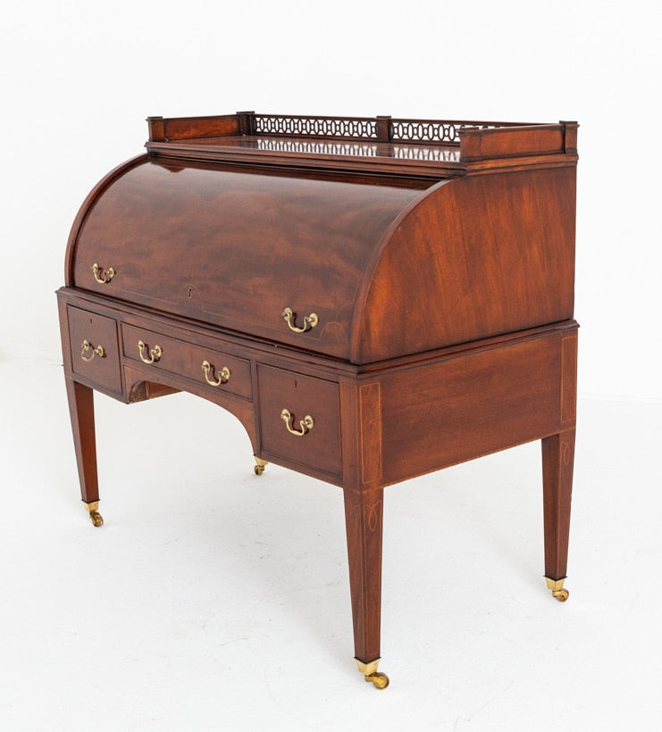 Superb Georgian Mahogany Cylinder Desk