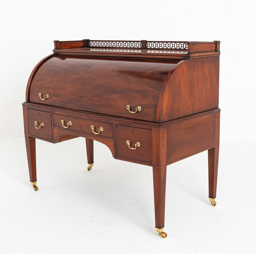 Superb Georgian Mahogany Cylinder Desk