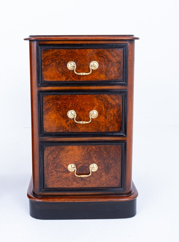 Pair of Good Quality Victorian Burr Walnut Bedsides