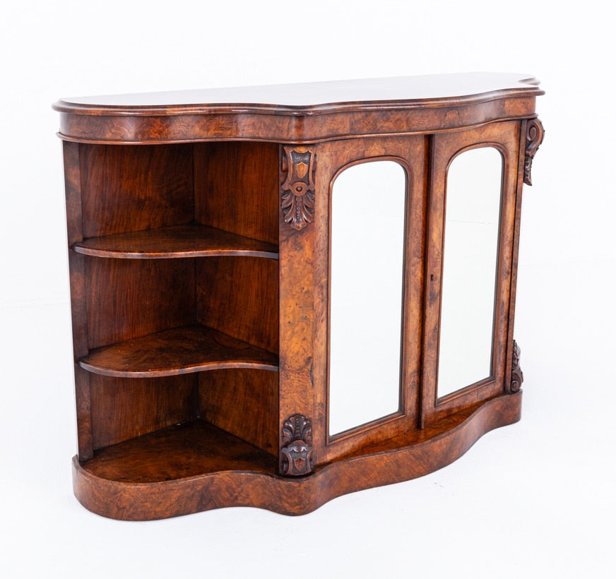 Victorian Burr Walnut Credenza Plinth Base