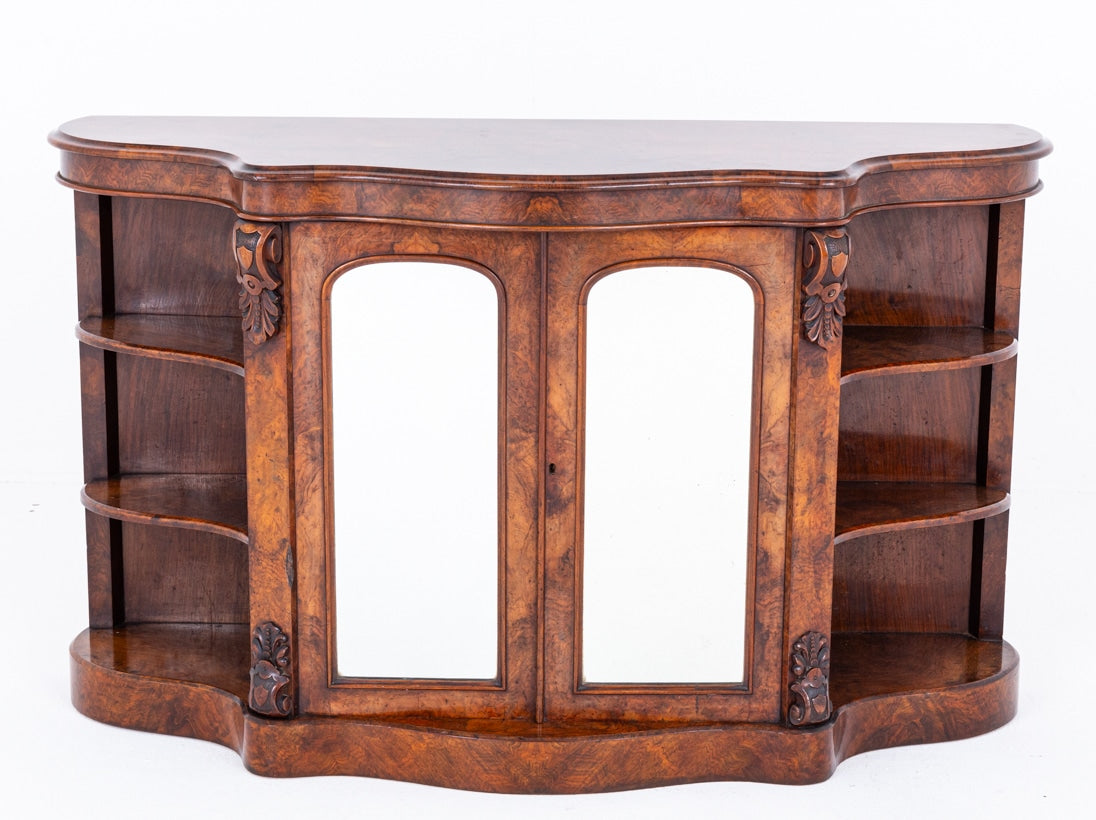 Victorian Burr Walnut Credenza Plinth Base