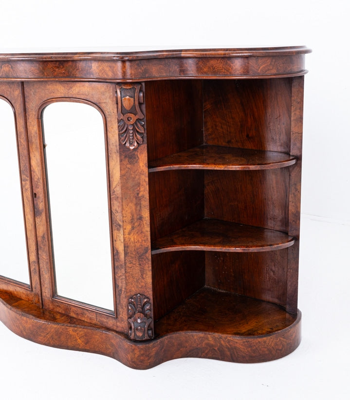 Victorian Burr Walnut Credenza Plinth Base
