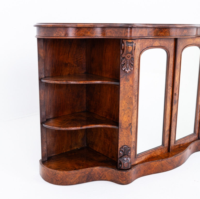 Victorian Burr Walnut Credenza Plinth Base