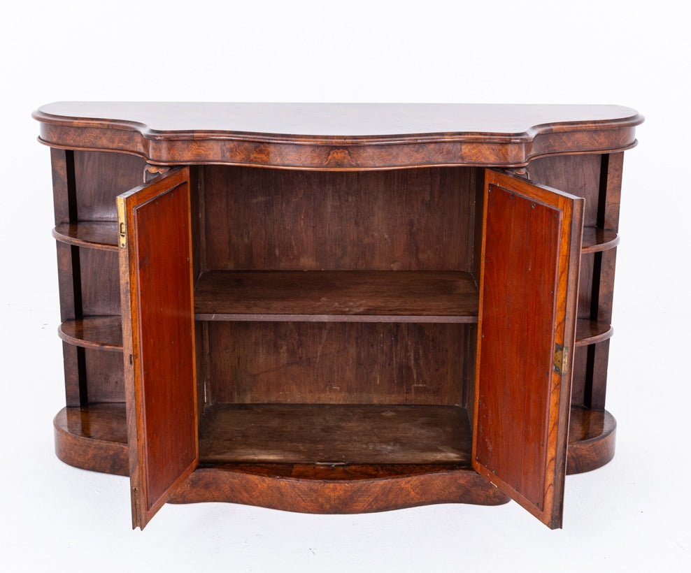 Victorian Burr Walnut Credenza Plinth Base