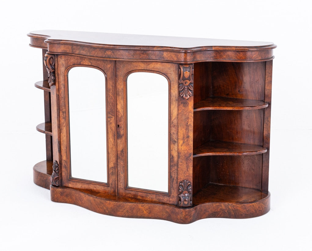 Victorian Burr Walnut Credenza Plinth Base