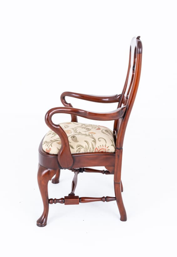 Set of 14 (12 + 2) Mahogany Queen Anne Style Dining Chairs