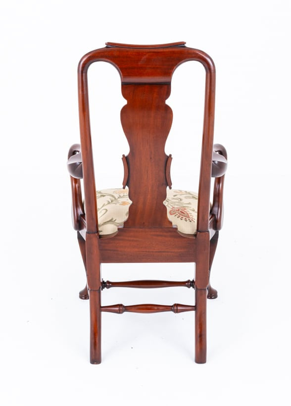 Set of 14 (12 + 2) Mahogany Queen Anne Style Dining Chairs