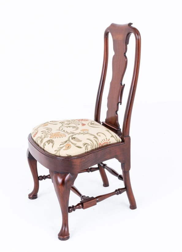 Set of 14 (12 + 2) Mahogany Queen Anne Style Dining Chairs