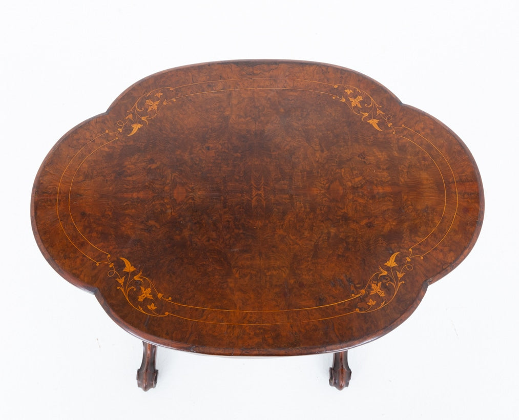 Victorian Burr Walnut Sewing Table