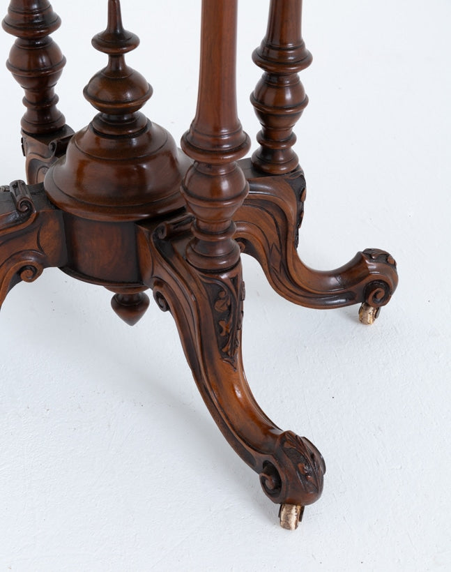 Victorian Burr Walnut Games Table