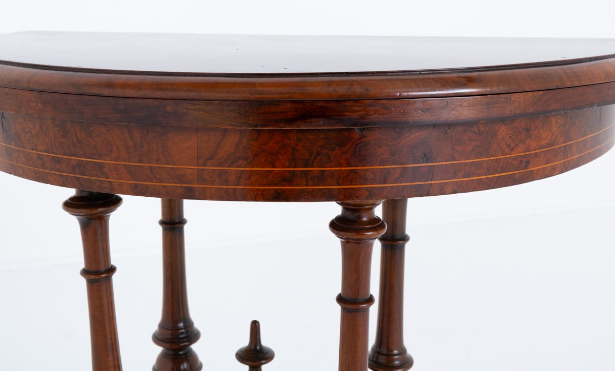 Victorian Burr Walnut Games Table