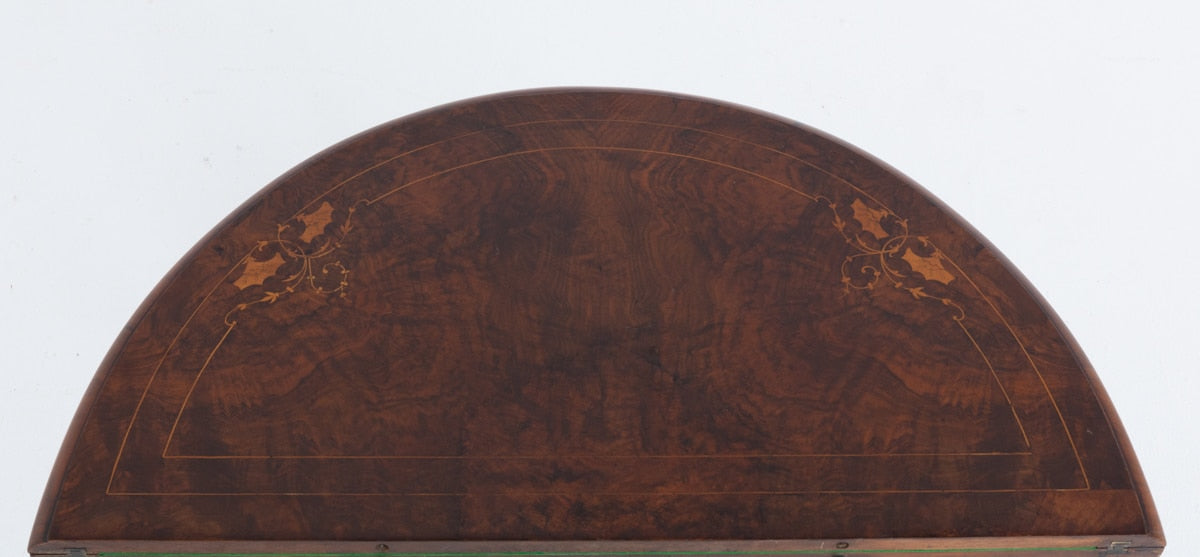 Victorian Burr Walnut Games Table