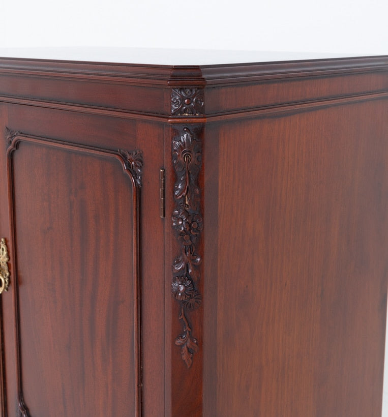Mahogany Chippendale Style Linen Cabinet