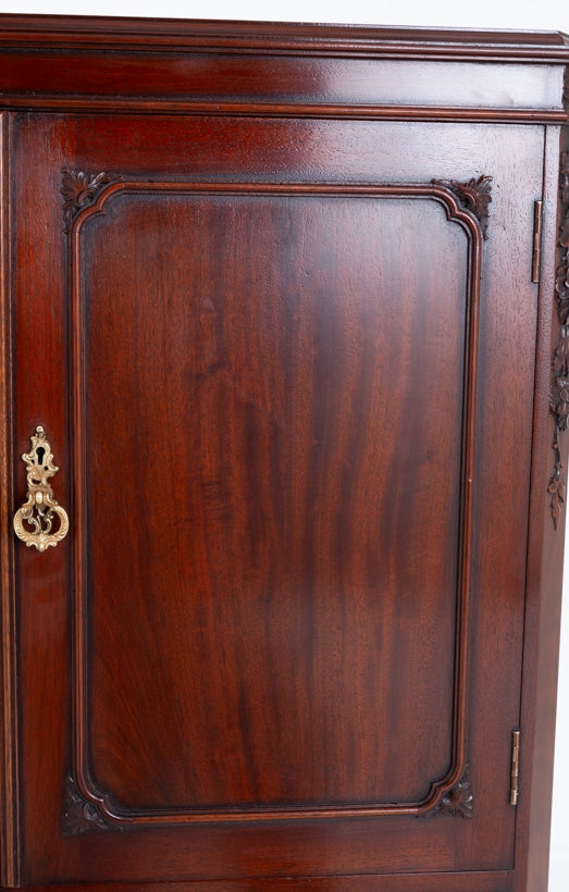 Mahogany Chippendale Style Linen Cabinet