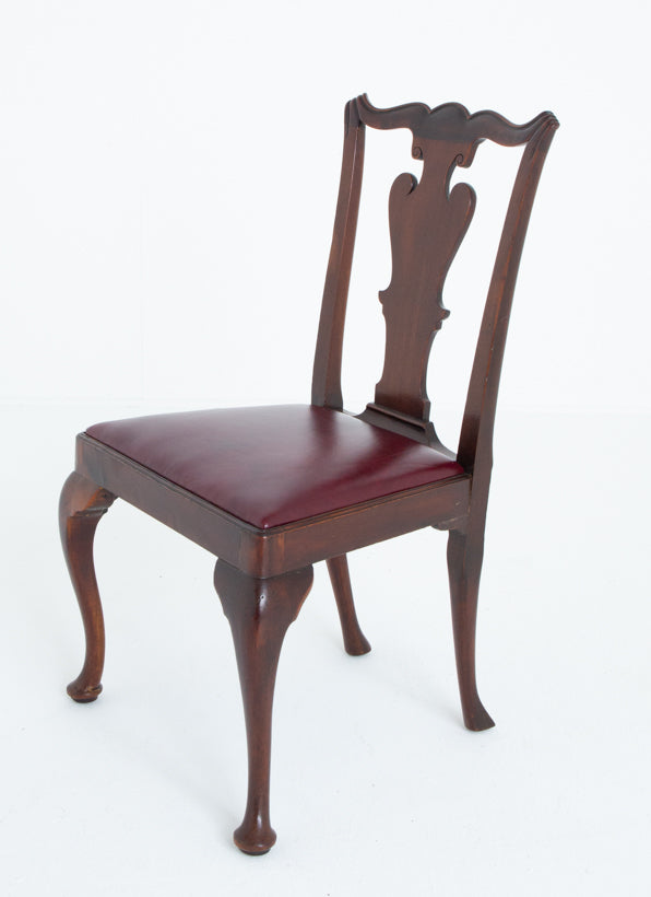 Set of 8 (6 + 2) Mahogany Queen Anne Style Dining Chairs