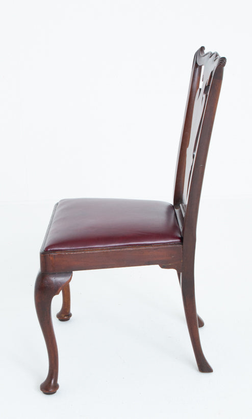 Set of 8 (6 + 2) Mahogany Queen Anne Style Dining Chairs