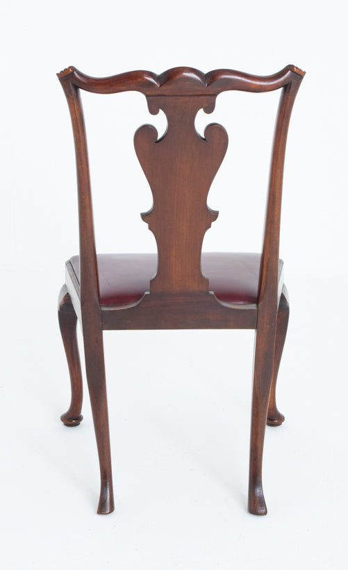 Set of 8 (6 + 2) Mahogany Queen Anne Style Dining Chairs