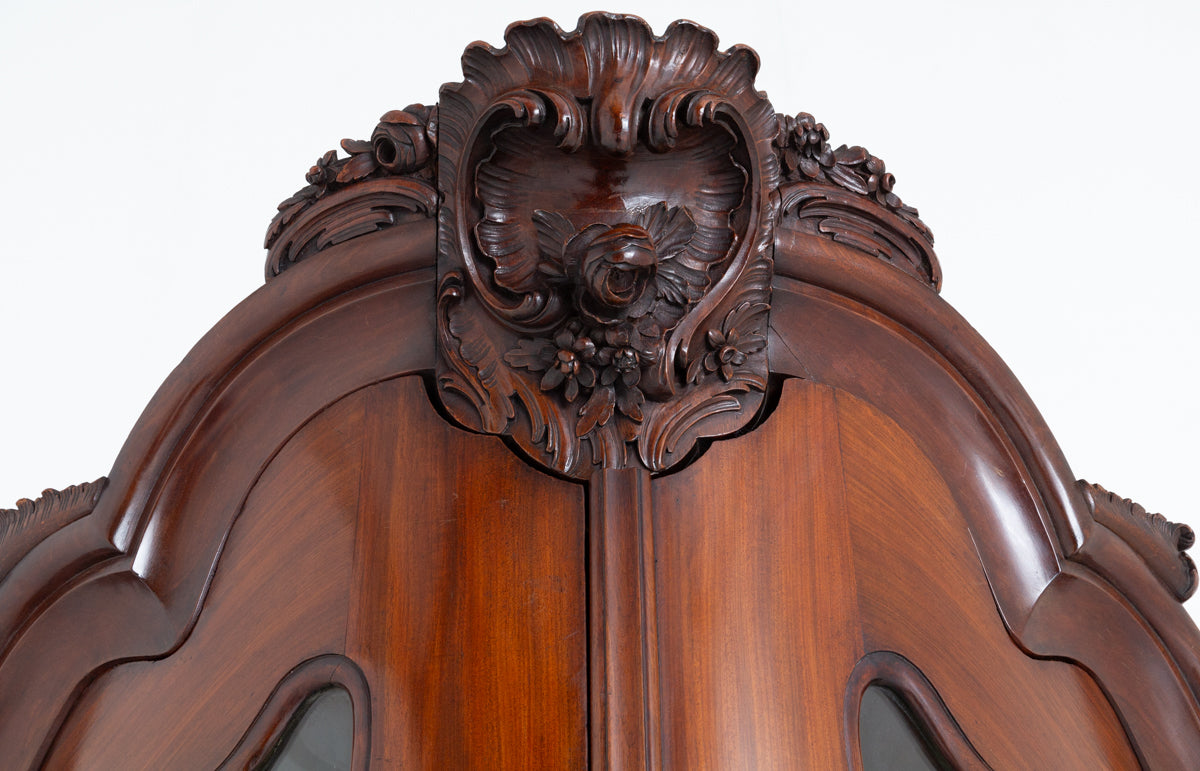 Amazing French Mahogany Corner Cabinet