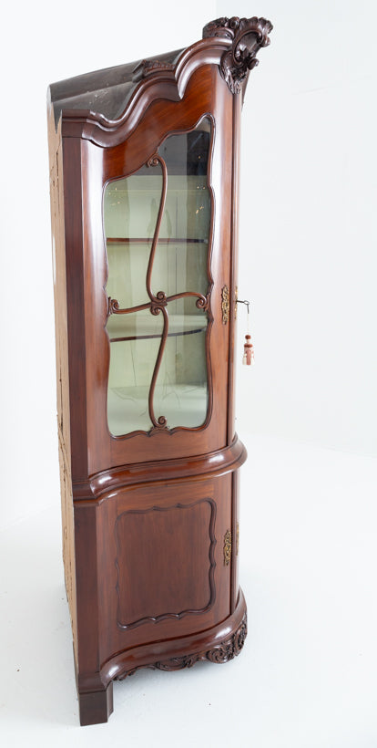 Amazing French Mahogany Corner Cabinet