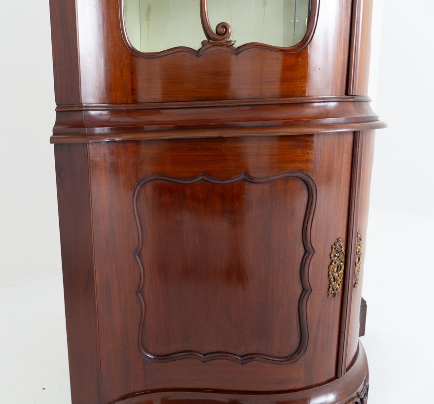 Amazing French Mahogany Corner Cabinet