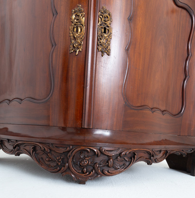 Amazing French Mahogany Corner Cabinet
