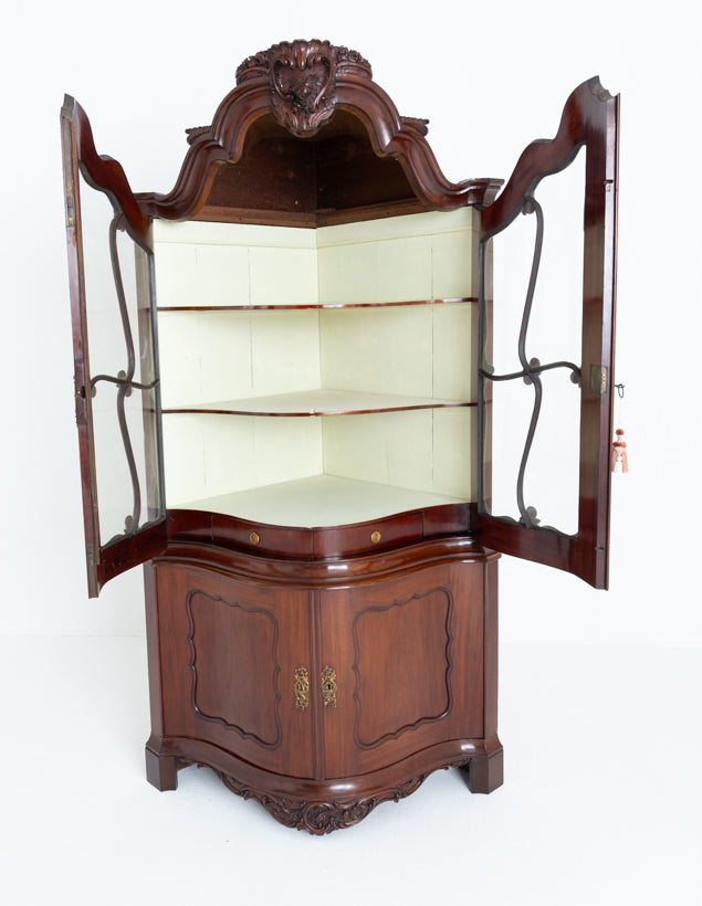 Amazing French Mahogany Corner Cabinet