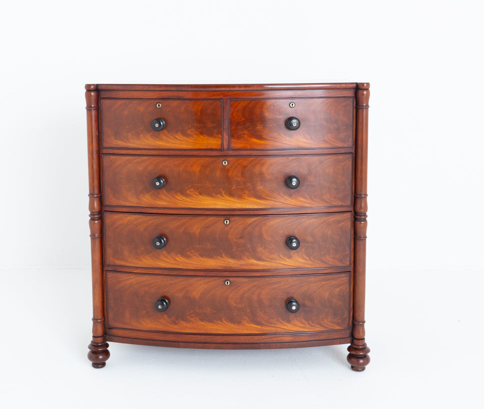 William IV Mahogany Bow Chest of Drawers