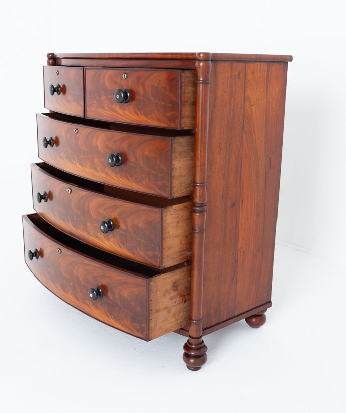 William IV Mahogany Bow Chest of Drawers