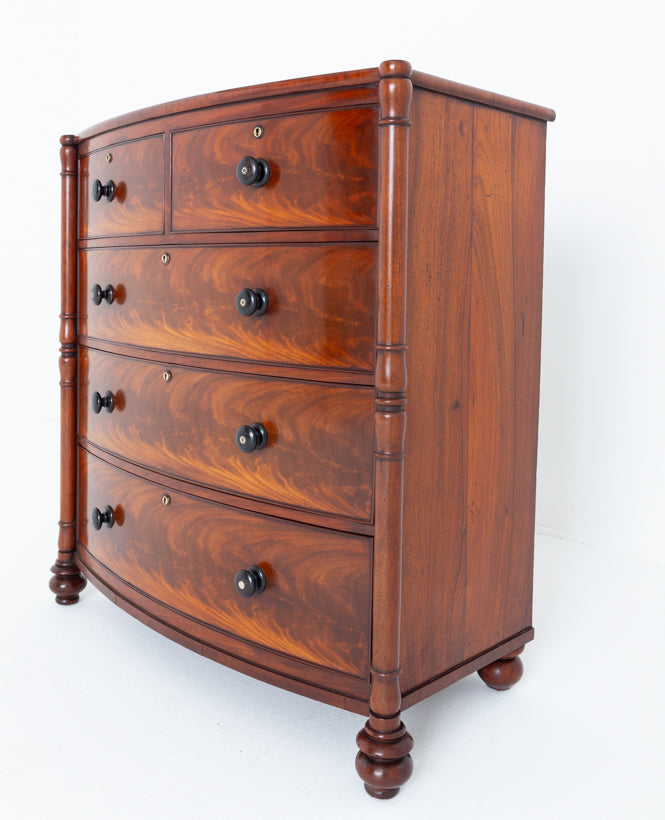 William IV Mahogany Bow Chest of Drawers