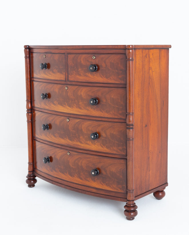 William IV Mahogany Bow Chest of Drawers