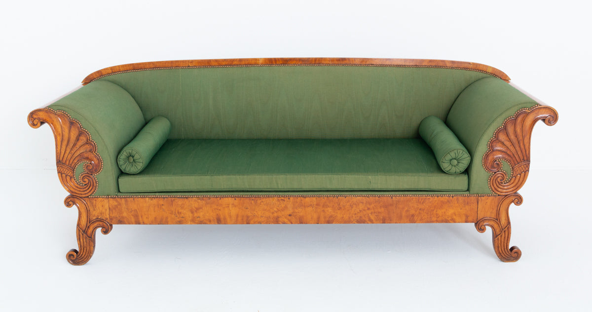 Amazing Large Scandinavian Biedermeier Style Birch Sofa