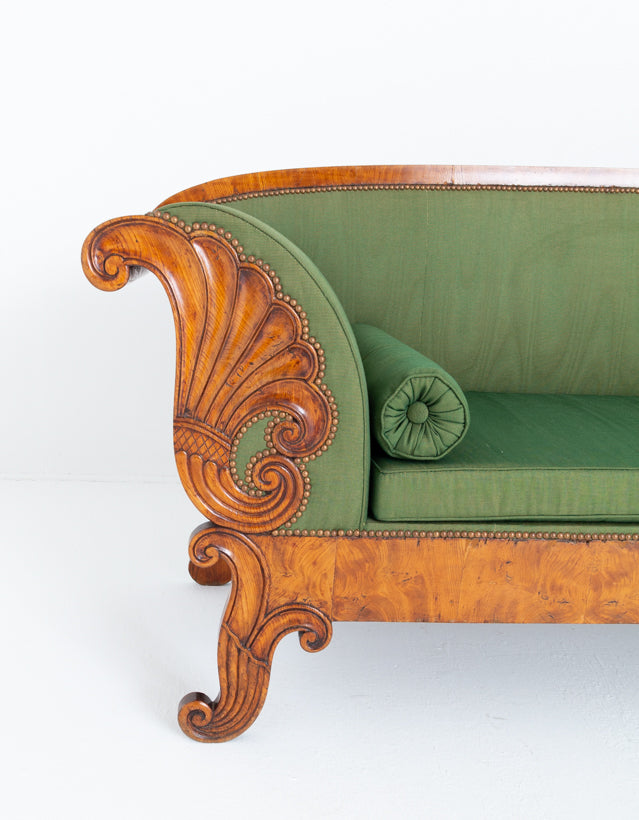 Amazing Large Scandinavian Biedermeier Style Birch Sofa