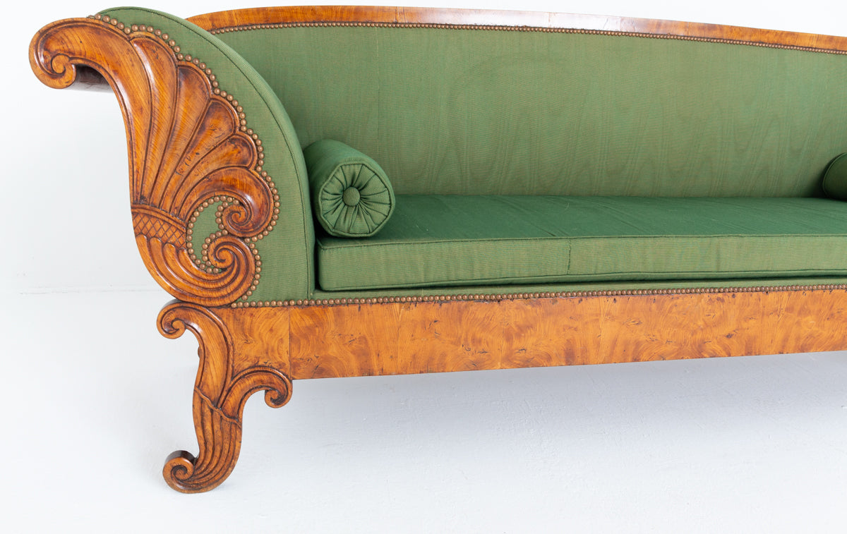 Amazing Large Scandinavian Biedermeier Style Birch Sofa