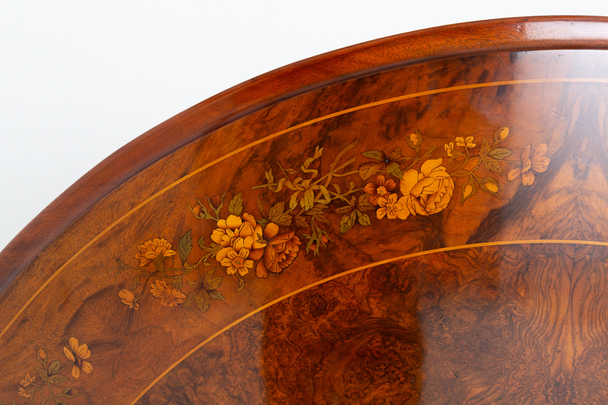 Stunning Quality Burr Walnut Victorian Marquetry Centre Table