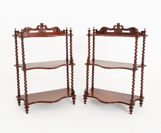 Pair of Victorian Mahogany Whatnots