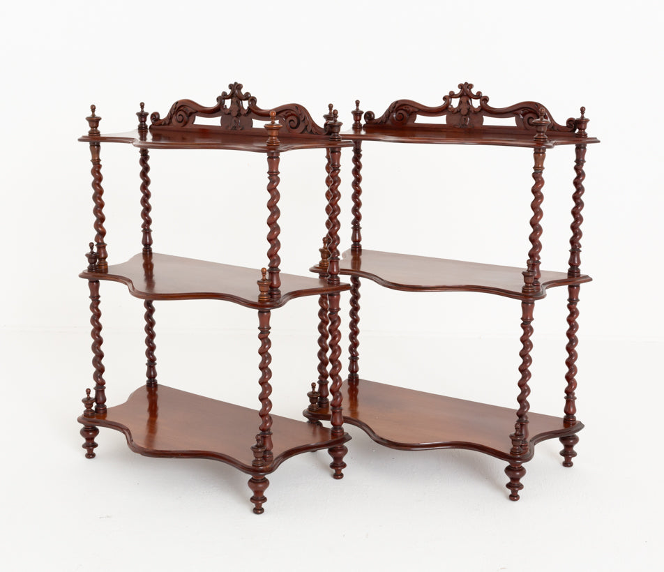 Pair of Victorian Mahogany Whatnots