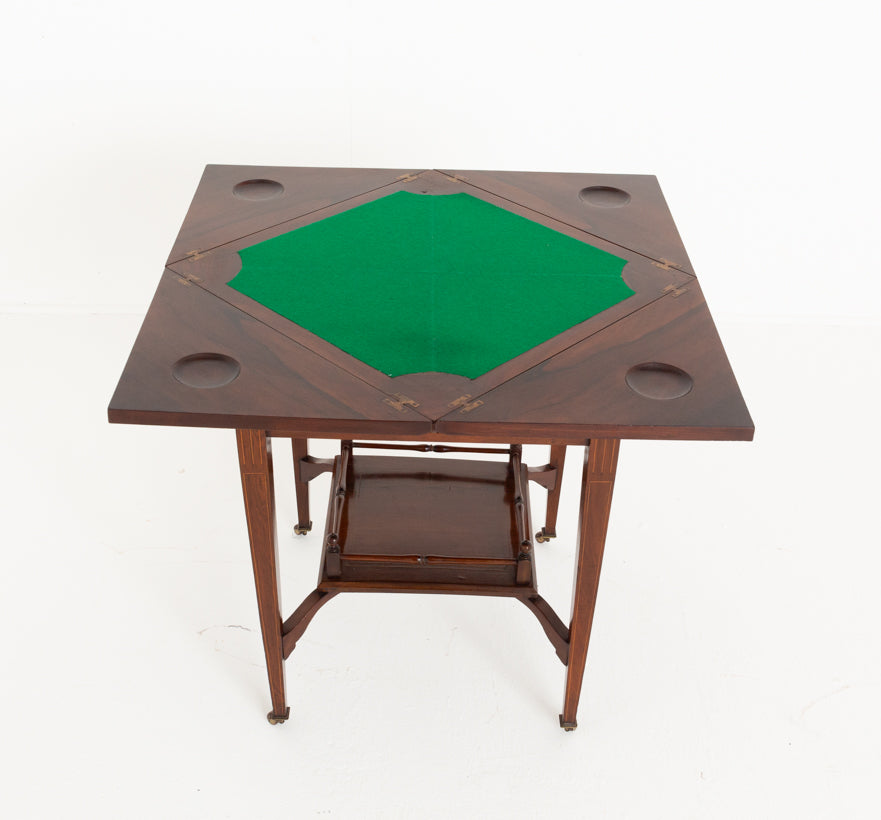 Rosewood Inlaid Envelope Card Table