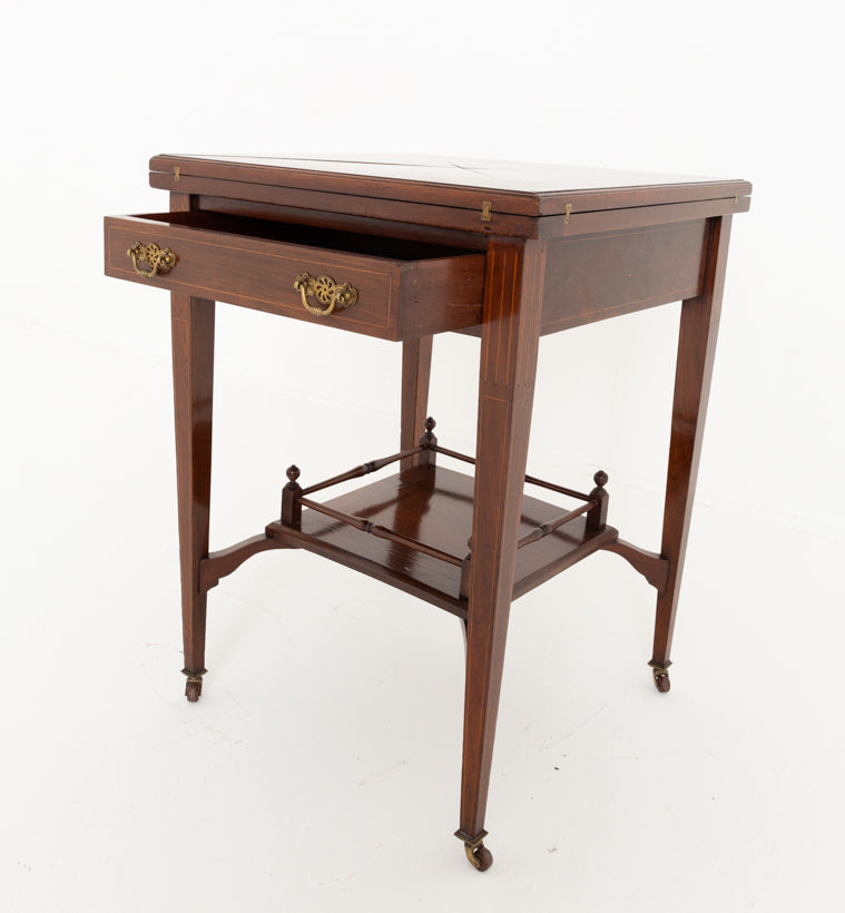 Rosewood Inlaid Envelope Card Table