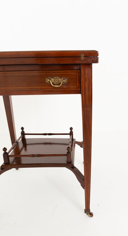 Rosewood Inlaid Envelope Card Table