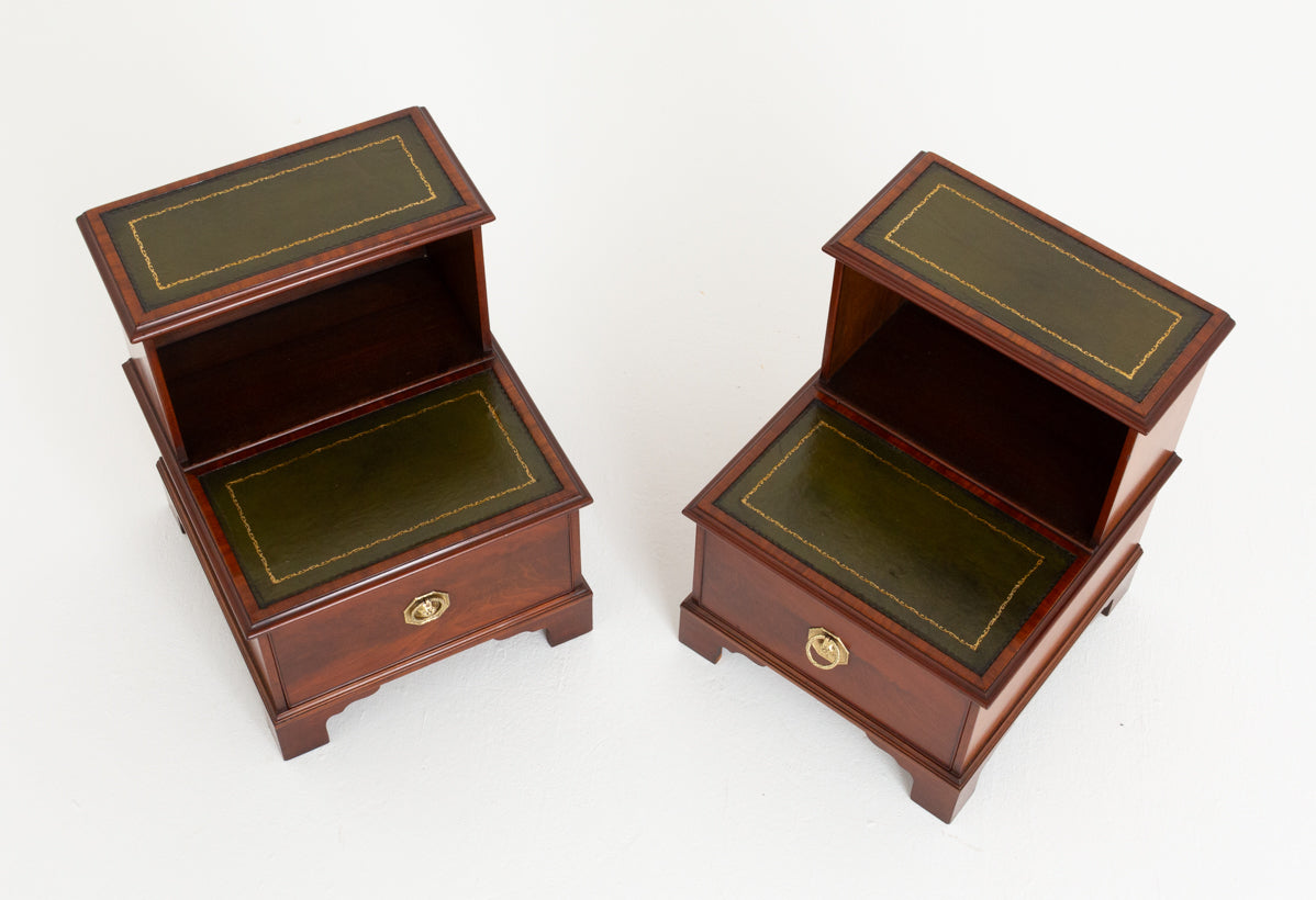 Unusual Pair of Georgian Revival Mahogany End Tables