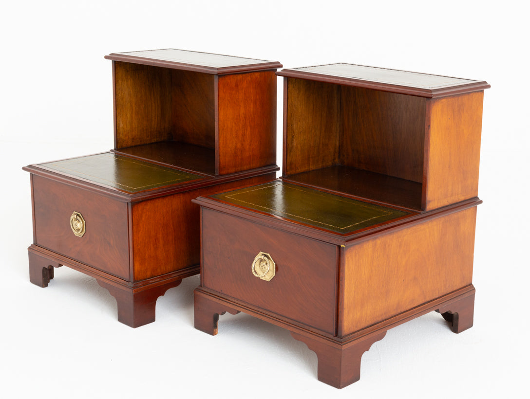 Unusual Pair of Georgian Revival Mahogany End Tables