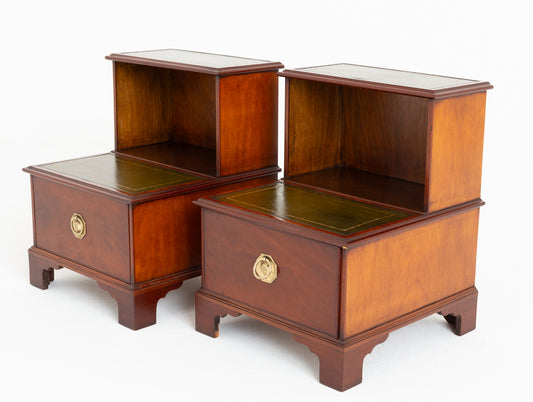 Unusual Pair of Georgian Revival Mahogany End Tables