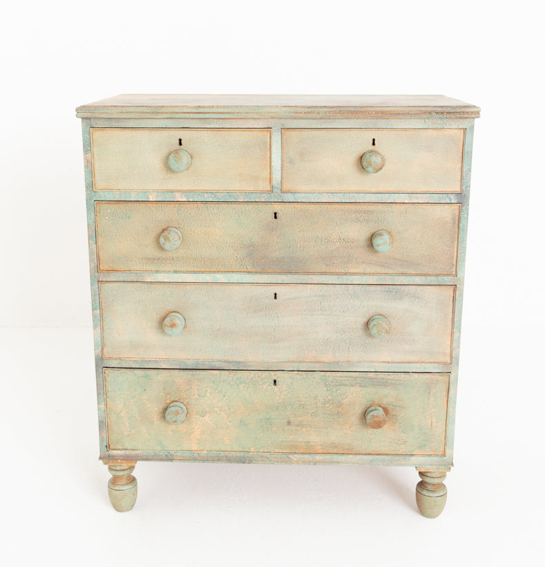 Victorian painted 2 Over 3 Chest of Drawers