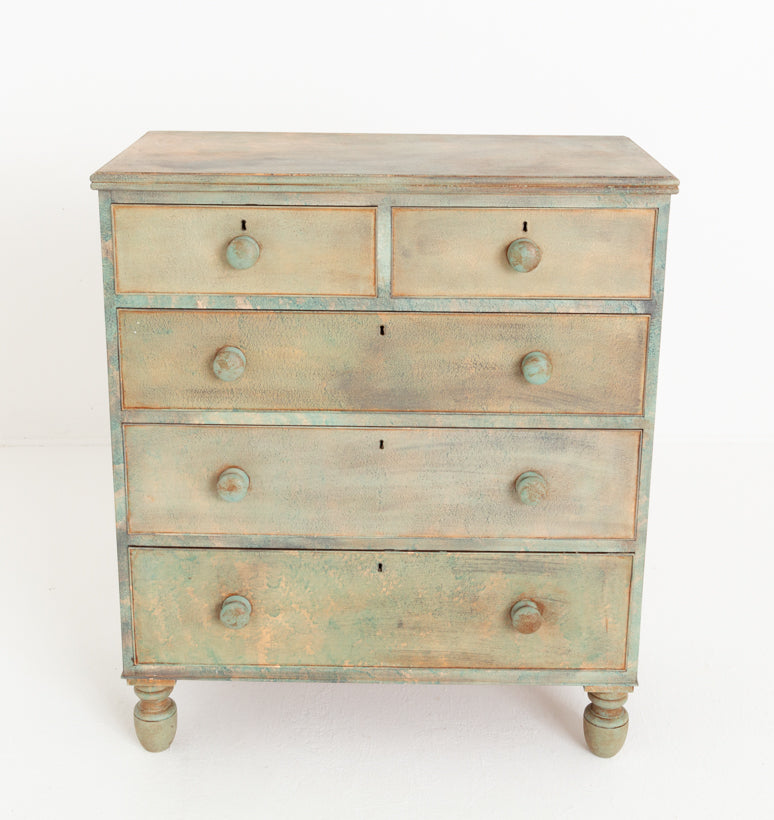 Victorian painted 2 Over 3 Chest of Drawers