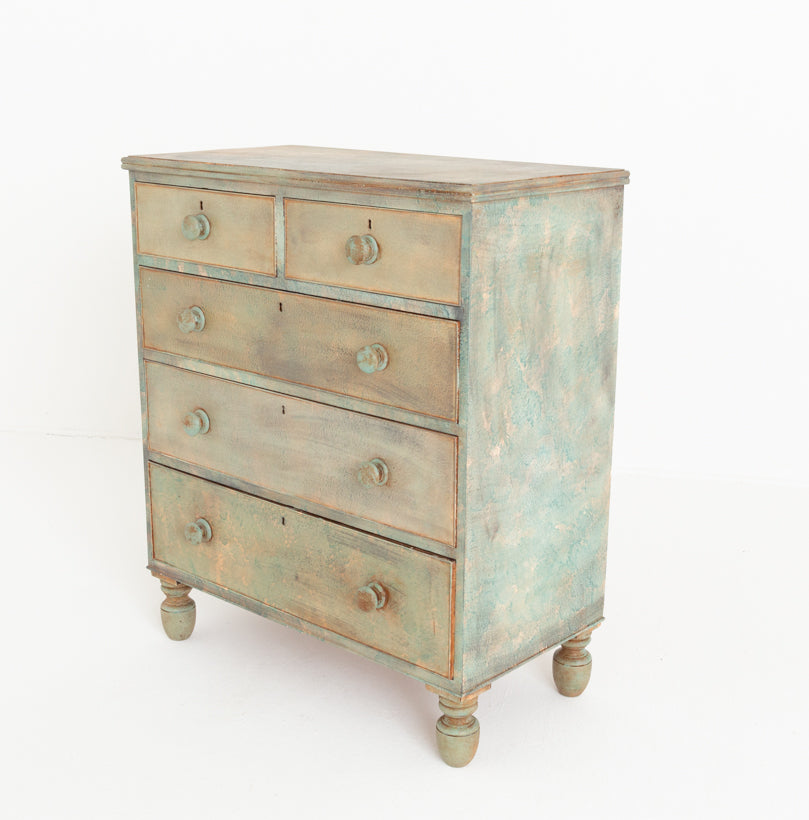 Victorian painted 2 Over 3 Chest of Drawers