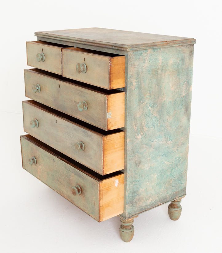 Victorian painted 2 Over 3 Chest of Drawers